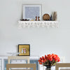 Hand-Carved Wood Floating Wall Shelf - Whitewashed (24”)